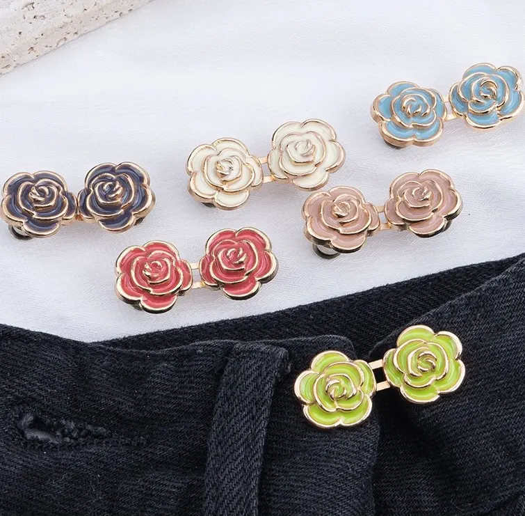 Ghim cài quần Hoa Hồng điều chỉnh thu nhỏ eo quần váy tiện lợi thời trang mới 2