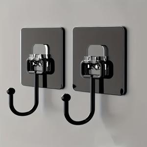2 Ganchos para Pared Grandes y Resistentes, Ganchos Autoadhesivos Multifuncionales para Ropa y Toallas, Accesorios Impermeables para Cocina y Baño