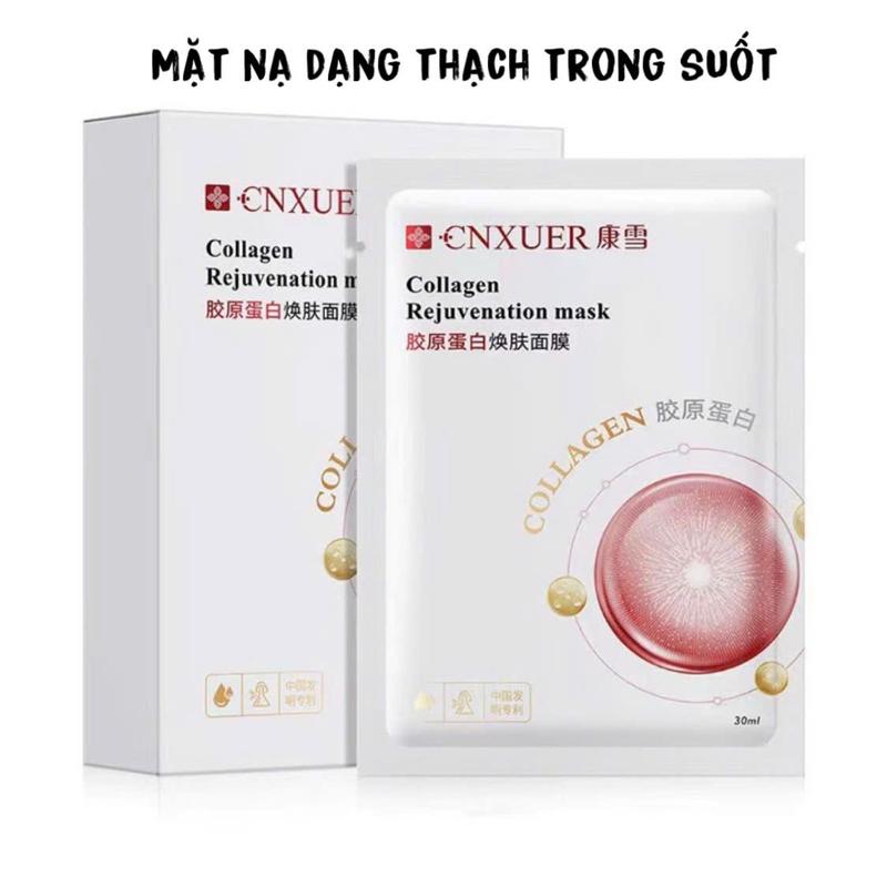 10 Miếng Mặt Nạ Thạch CNXUER Collagen Hỗ Trợ Dưỡng Ẩm, Căng Bóng 30ml Hộp 10 Miếng Skincare Silicon Women Nữ Cosmetics Làm Đẹp Da Dưỡng Ẩm Da Mask Đắp Mặt Cho Mặt Dưỡng Da Mặt Kem Face