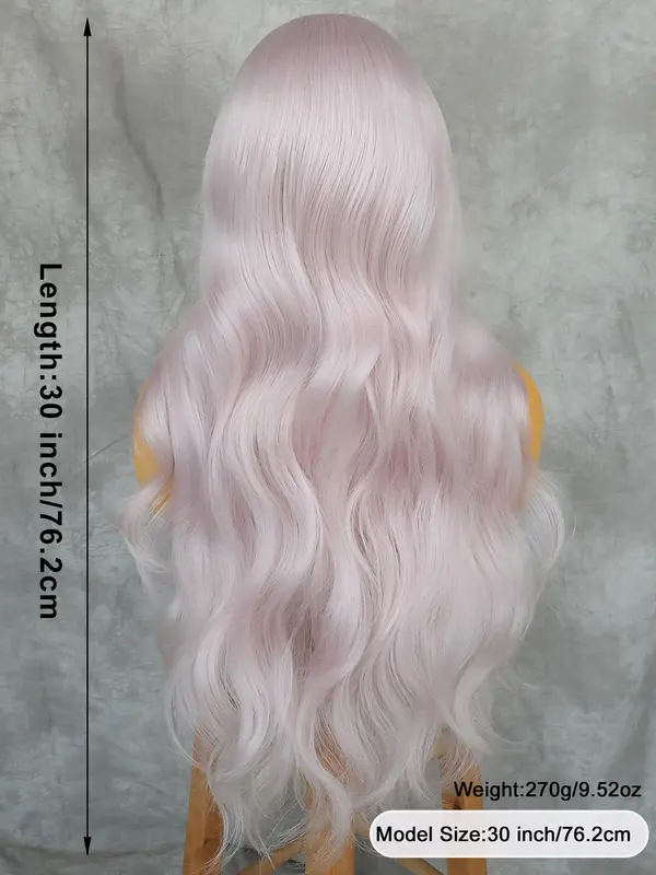 30 Inch Long Wavy Synthetic Wigs for Women, Gorgeous Fluffy Wigs without Bangs, Heat Resistant Synthetic Lace Front Wigs for Party, Daily Use 6