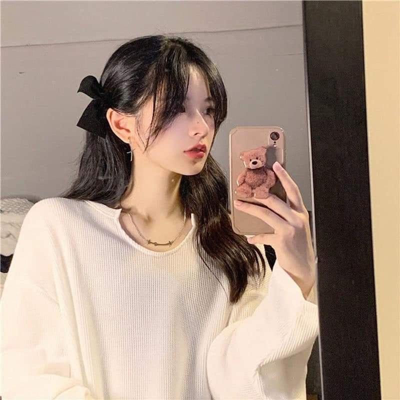 RẺ VÔ ĐỊCH Áo len xốp thụng hót trend Áo basic màu dễ phối đồ Ulzzang