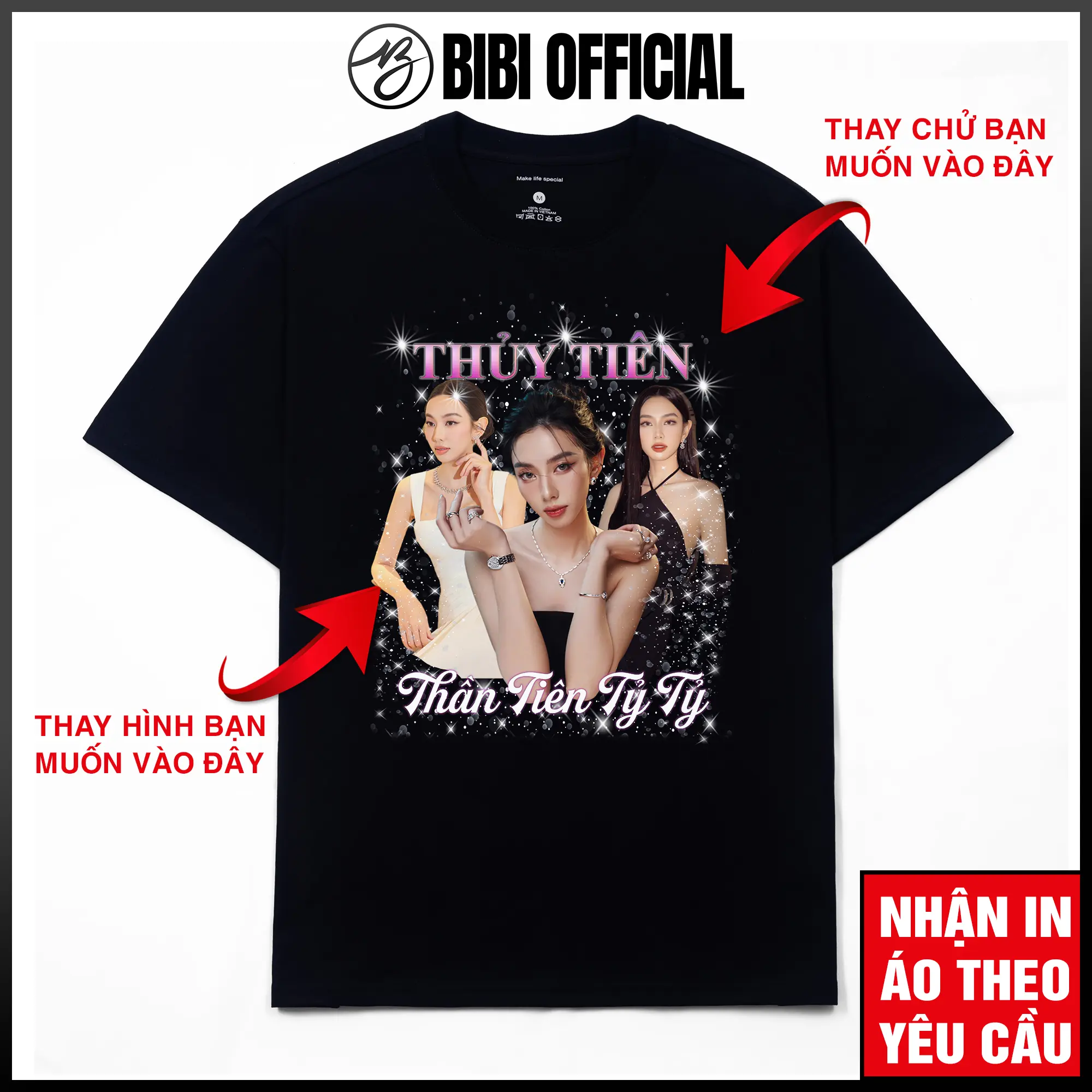 Áo thun In Hình Người Yêu Nhiều Ảnh + tên ny Người Yêu Làm Quà Tặng Cổ Tròn, Chất vải 100% Cotton định lượng 250gsm, Form Oversize