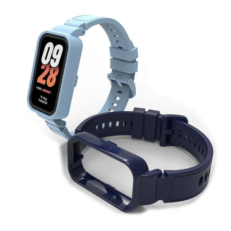 2 in 1 Case+Strap for Redmi Band 2 Tali Xiaomi Band 8 Acitve Silicone Strap silikon 6