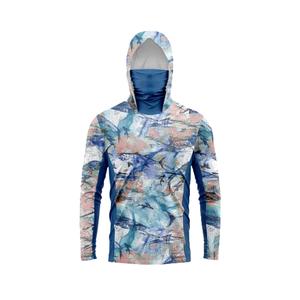 ชุดจับปลา, เสื้อยืดแขนยาวมีฮู้ด, เสื้อกันแดด, หน้ากาก, ป้องกันฝุ่น, เหมาะสำหรับตกปลา, ล่าสัตว์สัตว์ป่า, แคมป์ปิ้งและตกปลา, พร้อม UPF เสื้อ  ตก  ปลา  แขน  ยาว