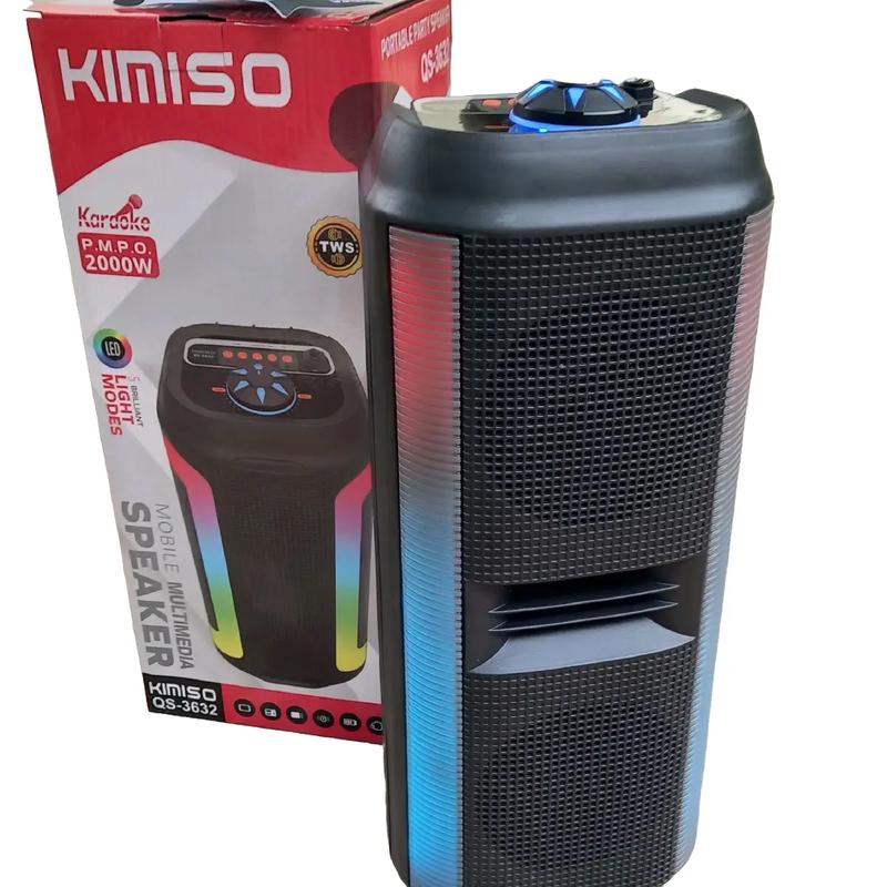 Loa Bluetooth KIMISO-3631 Âm Thanh hay rõ Nét Bass căng có Đèn Led RGB Độc Đáo Nháy Theo Nhạc Kết Nối Bluetooth Dễ Dàng, Hỗ trợ cổng/AUX USB/Thẻ TF .và 1 cổng mic 6.5m Củ Loa /Kem /Nghe Nhạc
