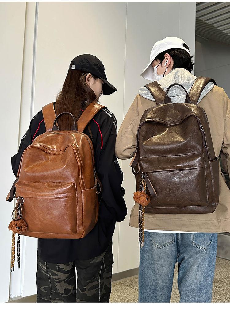Product Introduction of 2025 Boyatu Hong Kong Style Pu Backpack Female Junior High School Students Large Capacity Lightweight Schoolbag Commuter Travel Backpack Male Fashion 20