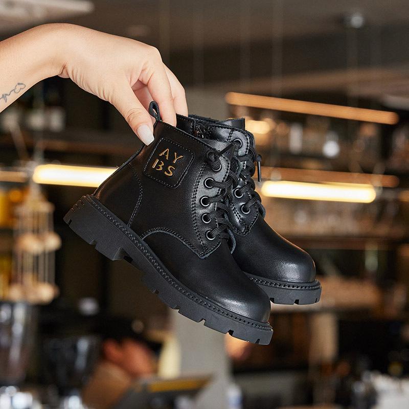 Product Introduction of Girls' Shoes Boots 2024 Spring and Autumn New Thin Cotton Medium and Big Children Winter Boy's Ankle Boot Children Casual Martin Boots 3
