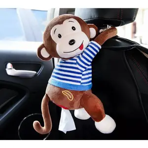 Tempat Tisu Gantung Car dengan Boneka Monkey Berbahan Halus dan Lembut Untuk Menjaga Kebersihan