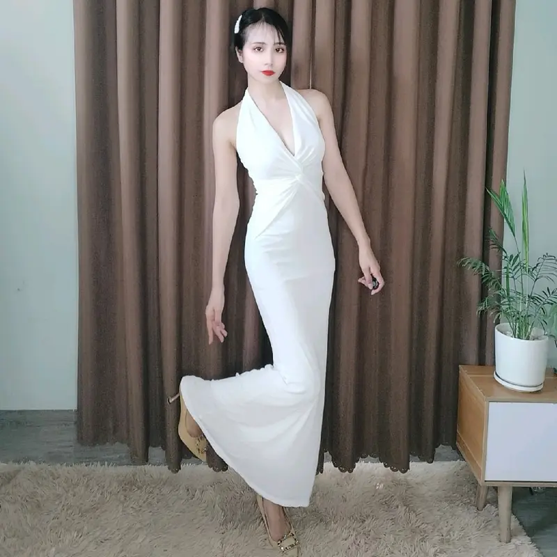 Đ-004 Đầm Body Yếm Đuôi Cá Xoắn Eo Thanh Xuân Store Nữ Dress Màu Đỏ 0
