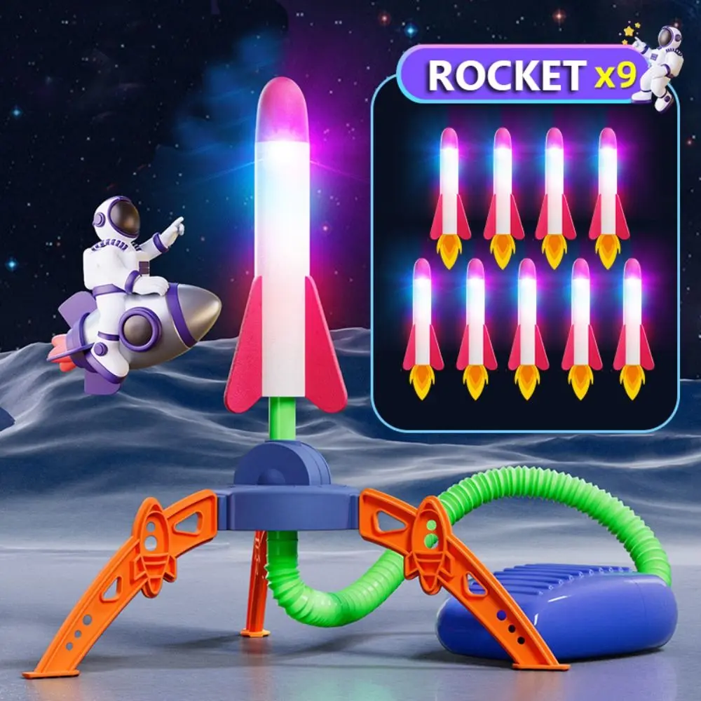 Creative Foam Stomp Rocket Toy Foot Pump Jump Rocket Launcher Plastic Pressed Kids
