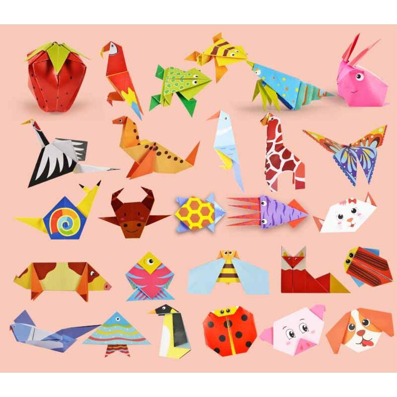 Kids Educational 54Pages 3D Cartoon Animal Origami DIY Paper Arts Crafts Handmade Baby Early Learning Toys 7