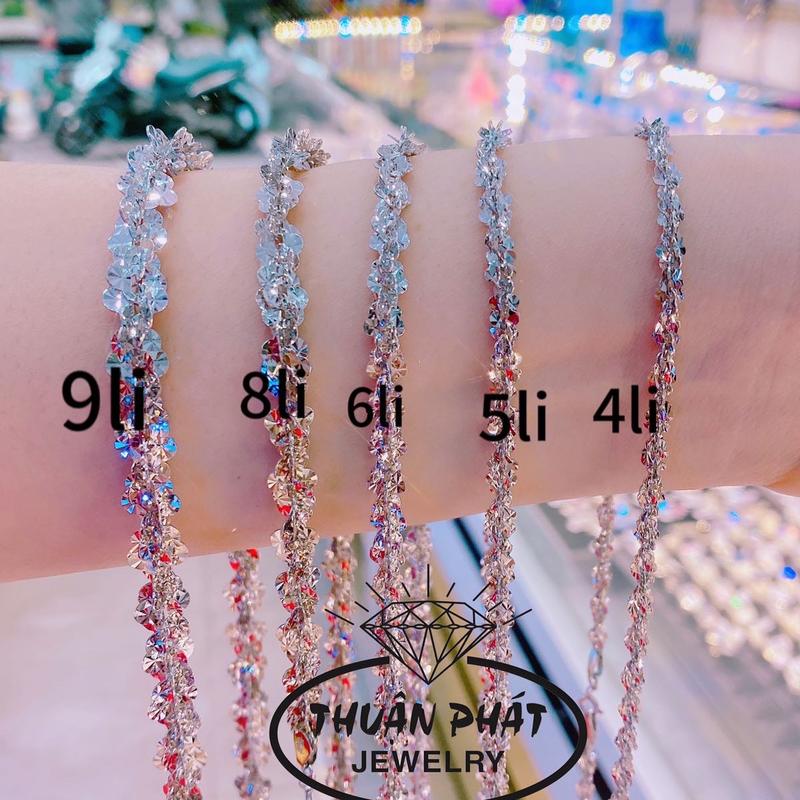 Phụ Kiện Dây Chuyền Nữ Xoắn Hoa Mai Đủ Size 4li,5li,6li,8li,9li Đeo Cổ Sang Trọng Trang Sức Bạc Ý Xi Kim Sáng Chiếu - Bạc Thuận Phát .