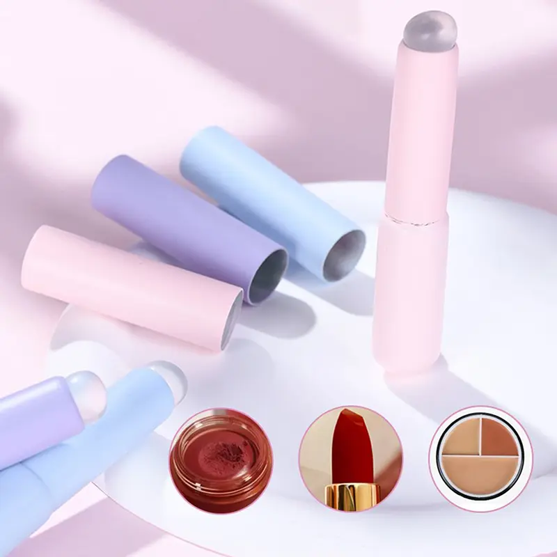 Cọ Môi Silicon, Có Nắp Đậy, Cọ Che Khuyết Điểm Góc Cạnh, Đầu Ngón Tay Q, Cọ Trang Điểm Son Môi Mềm, Đầu Tròn, Không Vỡ 2