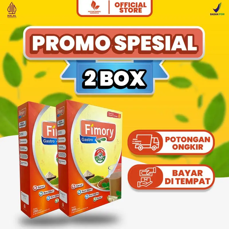 PAKET 2 BOX FIMORY GASTRO 500 gr - MEREDAKAN ASAM LAMBUNG GERD DAN MAAG TANPA EFEK SAMPING