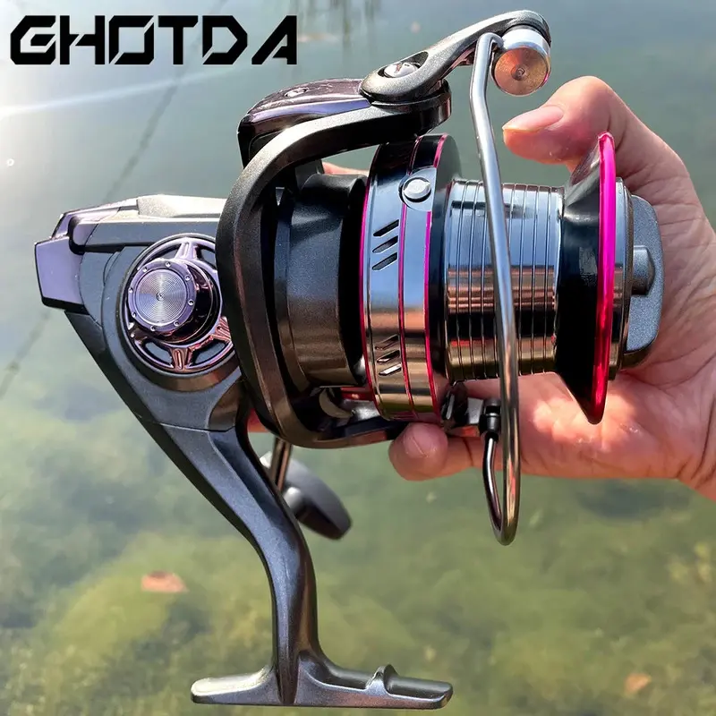 GHOTDA 9000-12000 Series Carp Fishing Reel Spinning Reels Max Drag 20kg-30kg Surfcasting Freshwater Saltwater Deep Metal Spool