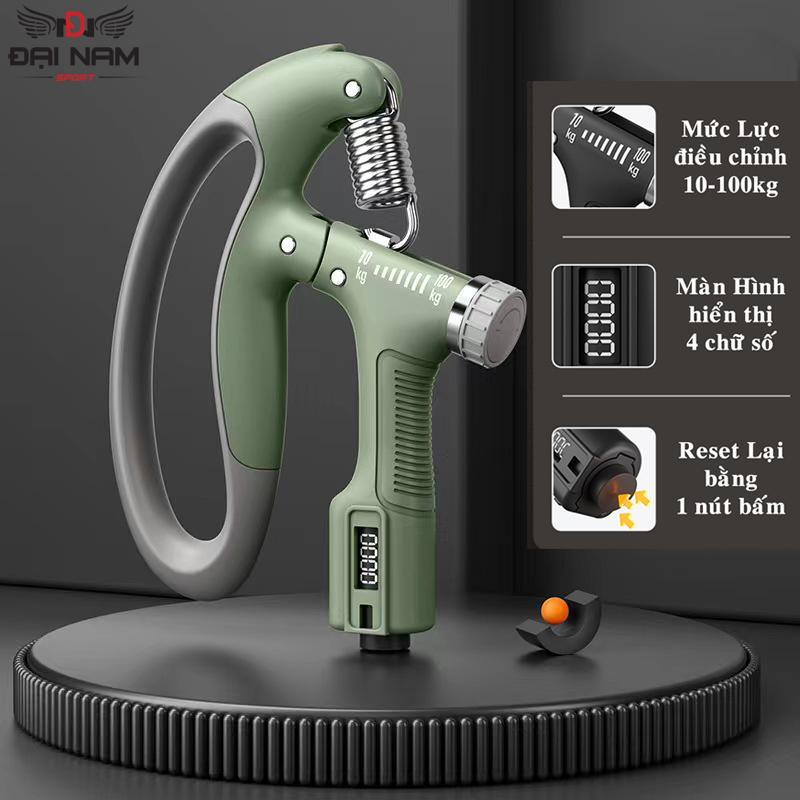Kìm Bóp Tay Điều Chỉnh Lực Từ 10-100kg Tích Hợp Đồng Hồ Đếm Số Điện Tử Kiểu Dáng Mới Đại Nam Sport