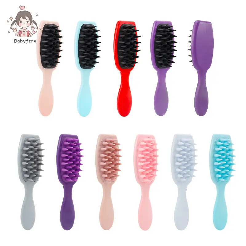 Long Handle Silicone Shampoo Head Scalp Massage Brush Body Brush Hair Washing Comb Bath SPA Shower Massage Brush Hair Brush