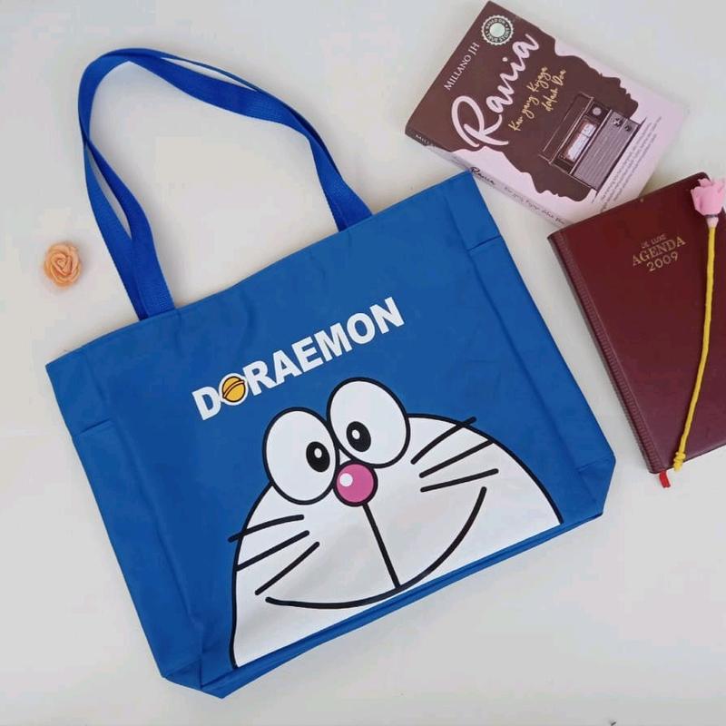 tote bag karakter Doraemon blue, tas piknik , tas serbaguna 1