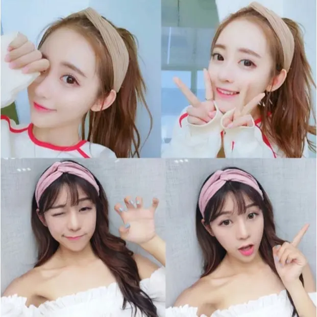 BISA COD F5176 Bando Korea / Bando Bandana Polos Wanita / Headband / Bando Simpul Wanita Hadiah Plastik 2