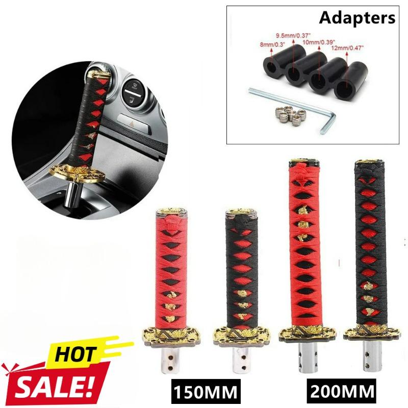 [Readystock+ COD] 150/200mm JDM Katana Shift Knob Samurai Sword Gear Shifter Knob with 4 Adapters Universal Fits Most Manual & Automatic Car 0