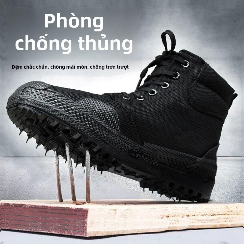 Product Introduction of Canvas Work Safety Shoes High Top Breathable Non-Slip Wear-Resistant for Men and Women Outdoor Work Shoes Summer 1
