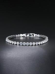 Pulsera de eslabones decorada con diamantes de imitación, pulsera de tenis a la moda para mujeres y hombres para fiestas, decoración de ropa diaria, joyería comodín y exquisita para regalo de cumpleaños