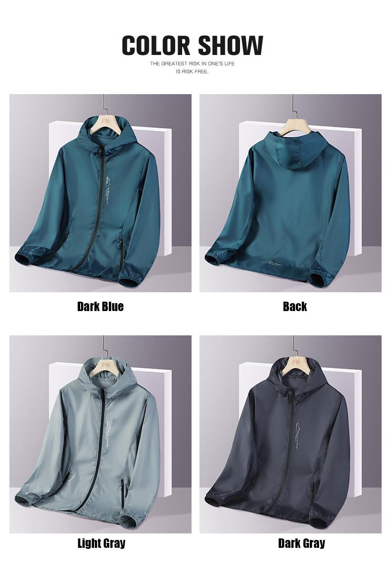 Product Introduction of Summer New Ice Silk Hooded Sunscreen Clothing Thin Section Of Ultraviolet Breathable Printed Jacket Fashion Outdoor Men's 2