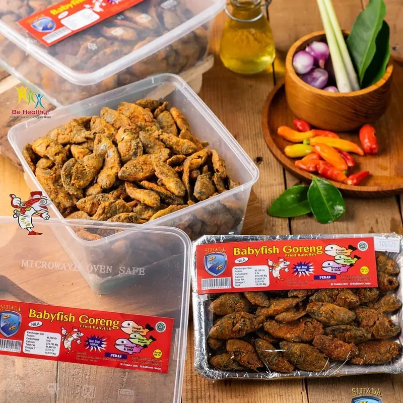 SUHADAFOOD - BABY FISH  CRIPSY IKAN MAS & NILA ASLI BERGIZI 100GR 1