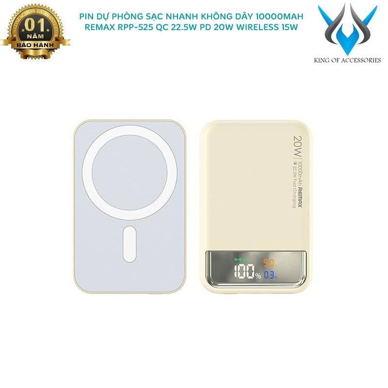 Remax RPP-525 10000mAh compact fast charging wireless power bank - supports…