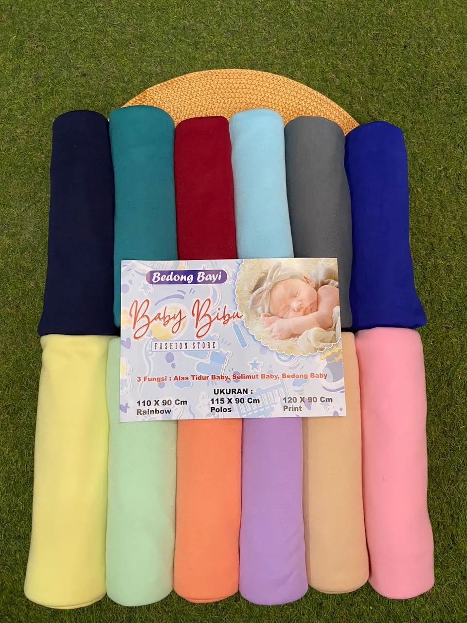 Perlengkapan Bedong Polos Jumbo Ukuran 120x90 Nyaman Dan Adem Untuk Alas Tidur Bayi
