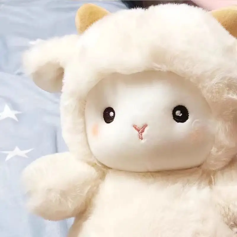 Cute polk lamb doll plush toy cloth doll bed sleeping doll throw pillow birthday gift for girls