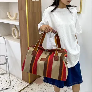 Korea Style Tas Berpergian Wanita KSs246 - Tas Travel Tas Selempang Mudik Tas Jalan-Jalan Berkualitas Bahan Kanvas