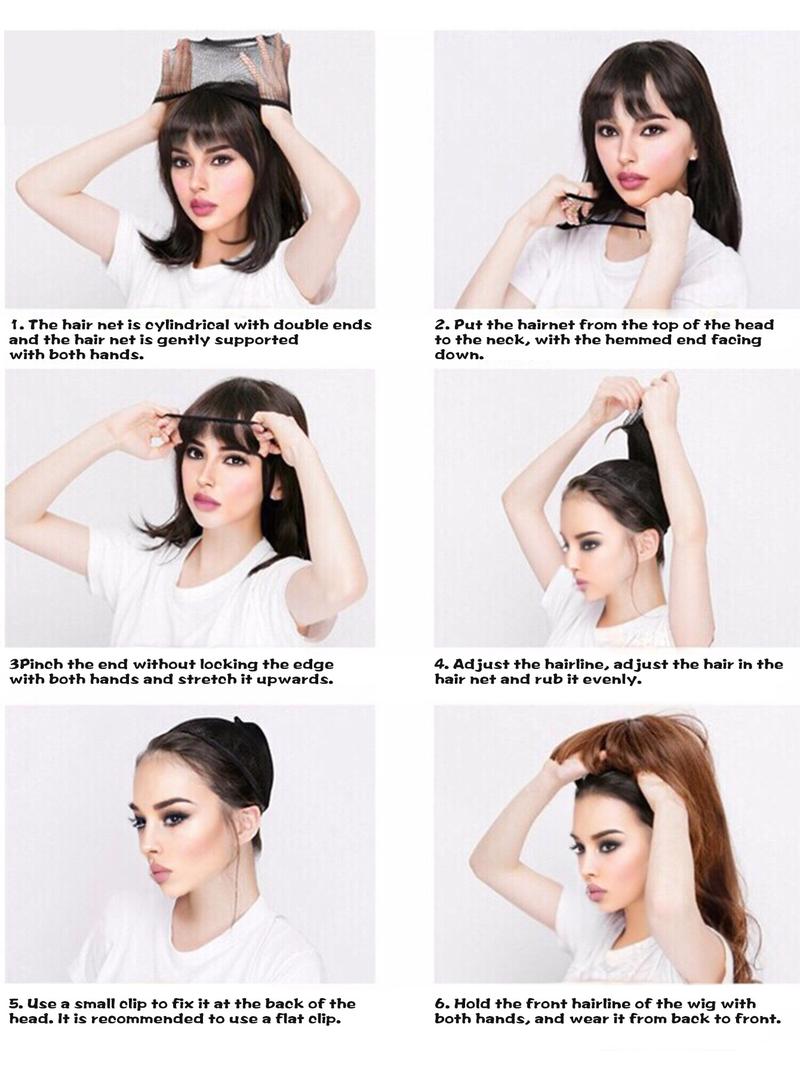 Product Introduction of European and American Hot Fashion Wig Female Black Brown Gradient 2024 New Short Hair Bobhaircut High-Temperature Fiber Headgear 8