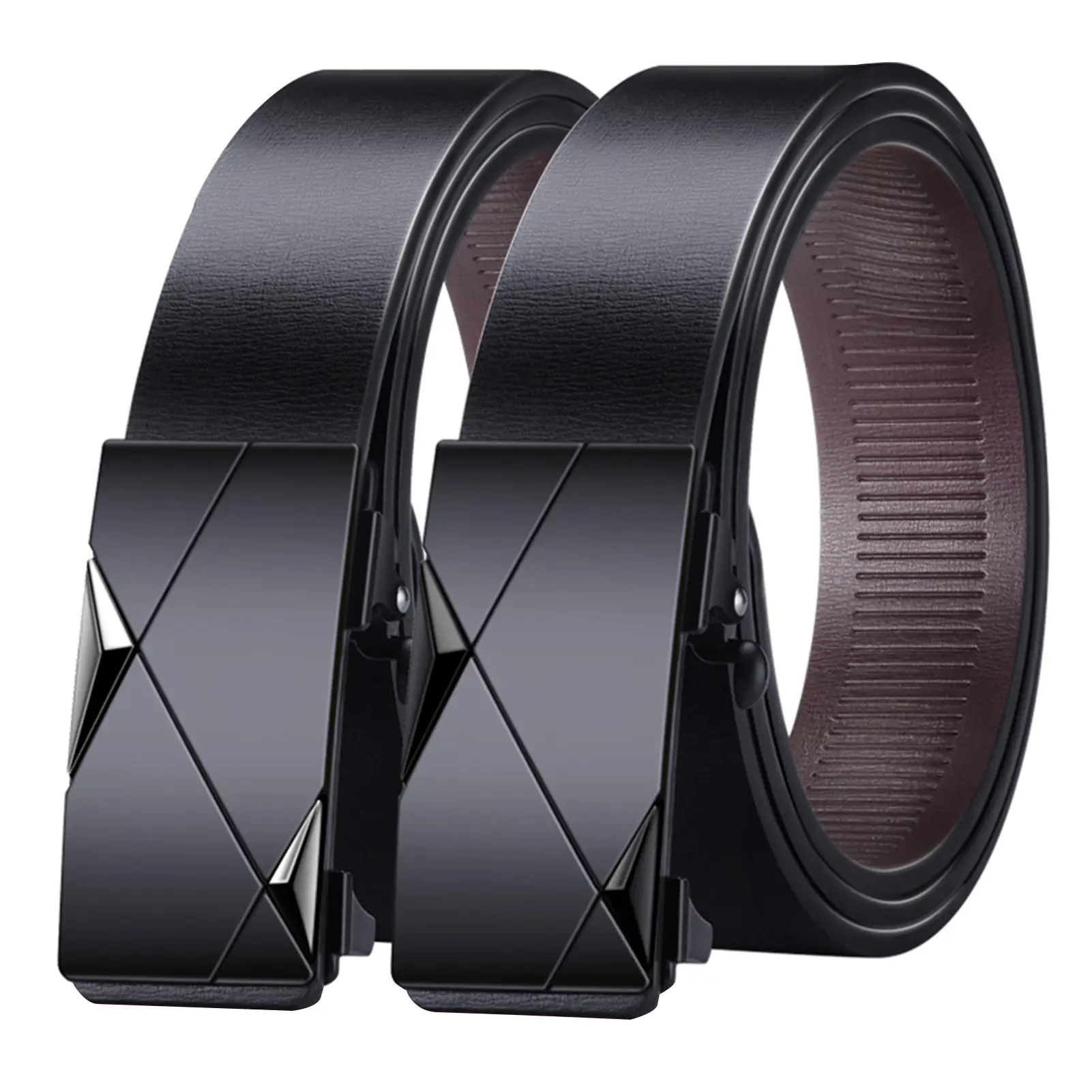 Men's Fashion Casual Faux PU Leather Automatic Buckle Belt Work Business PU Strap Jeans Belts for Men