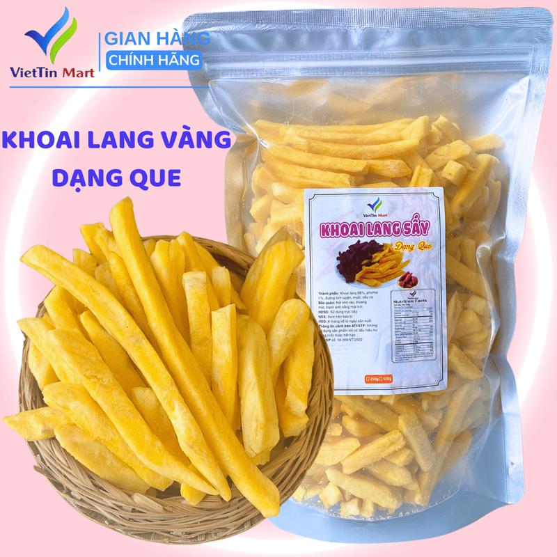  Khoai Lang Vàng Que Sấy Giòn Không Đường VietTin Mart 500g 
