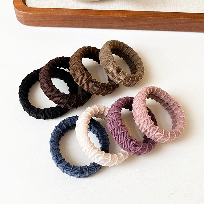 Set dây cột tóc trơn gân co giãn tốt bản dày tiện lợi giá rẻ cho nữ CB07