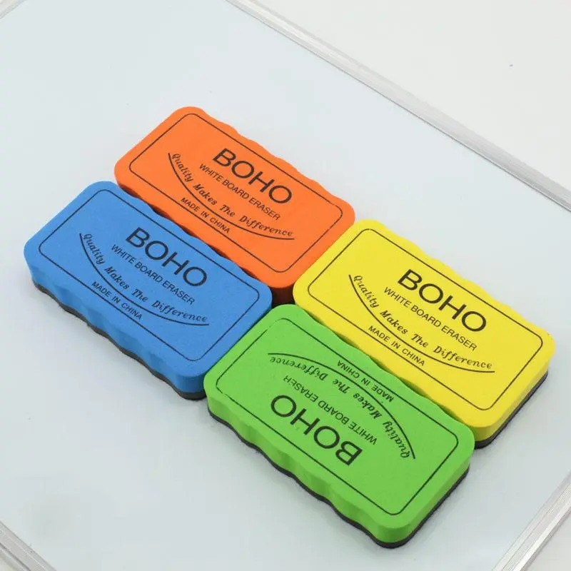 Random Color Magnetic Drawing Board Eraser, 3 Counts Portable White Board Eraser for School and Office, Office Supplies 3