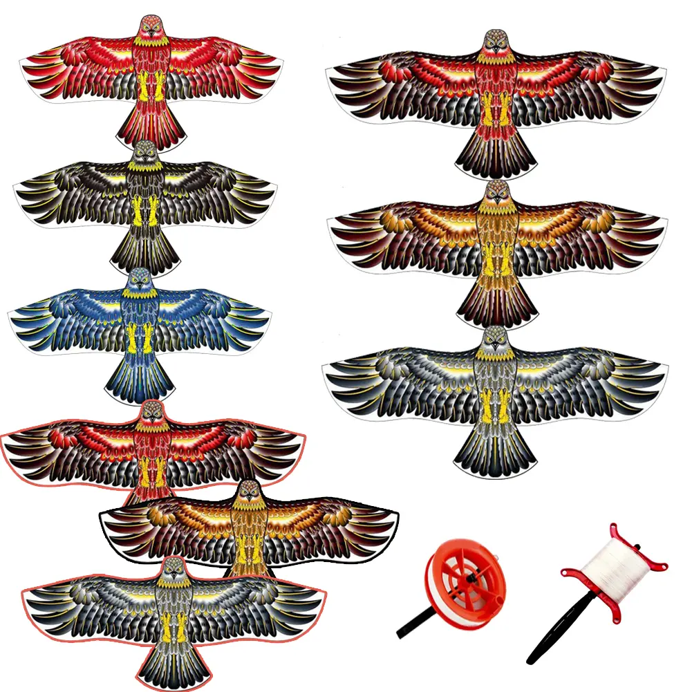 1.2m/1.6m/1.8m Eagle Kite 50 Meter Kite Line Large Eagle Flying Bird Kites Children Gift Family Trips Garden Outdoor Sports DIY Toy #438868