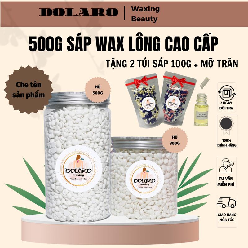 ( Tặng 200g + mỡ trăn) Hũ 500g sáp wax tẩy lông cao cấp DOLARO, kem wax lông hương liệu tự nhiên an toàn không gây kích ứng Women Nữ