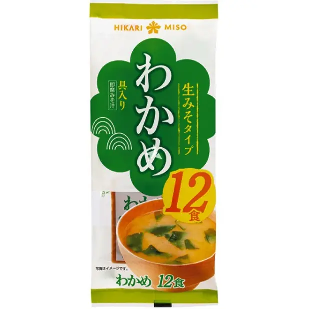 Soup Miso Rong Biển Nhật Bản Wakame Ăn Liền Hikari Miso Trọng Lượng 216Gr [12 Gói]