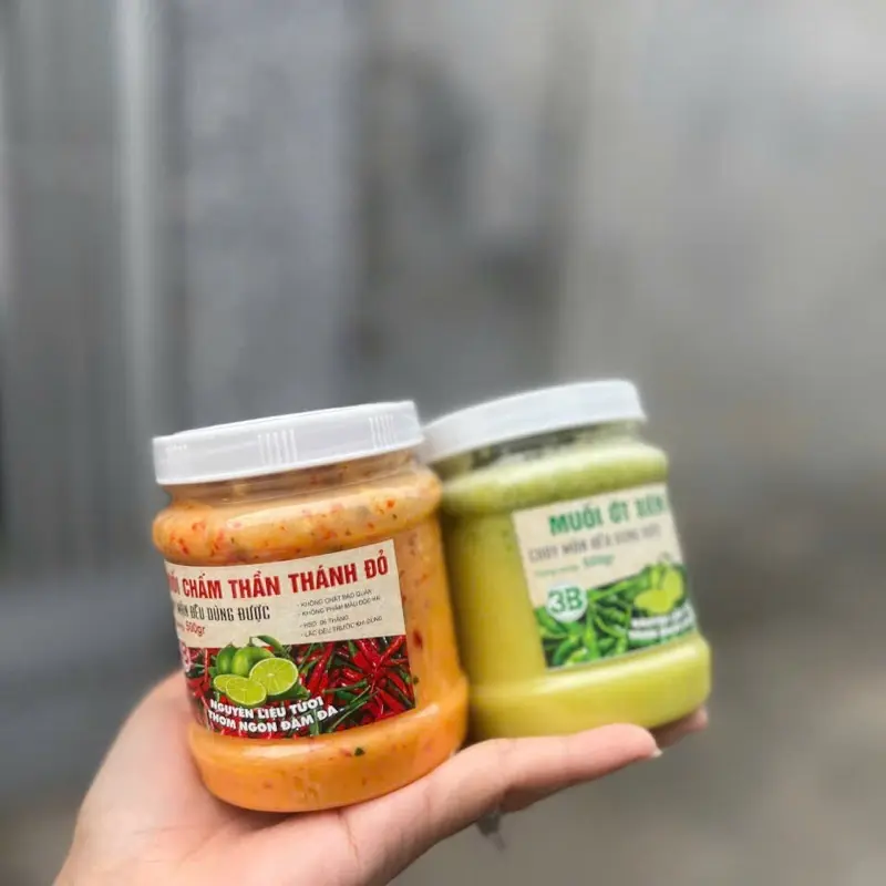 2 Hũ muối Chấm Ớt Xanh và Ớt Đỏ Muối chấm thần thánh 5