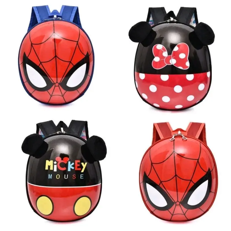 Tas Ransel Cangkang Anak Motif Spiderman / Mickey Mouse / Minnie Mouse