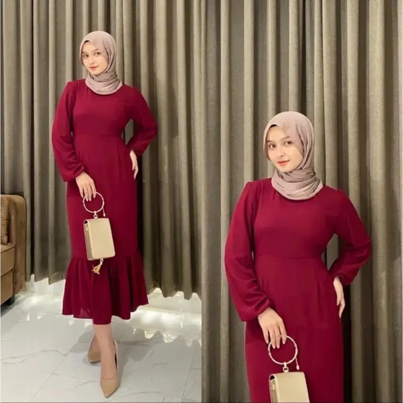Siska Midi Dress Duyung Cringkle Airflow Busui Jumbo 0