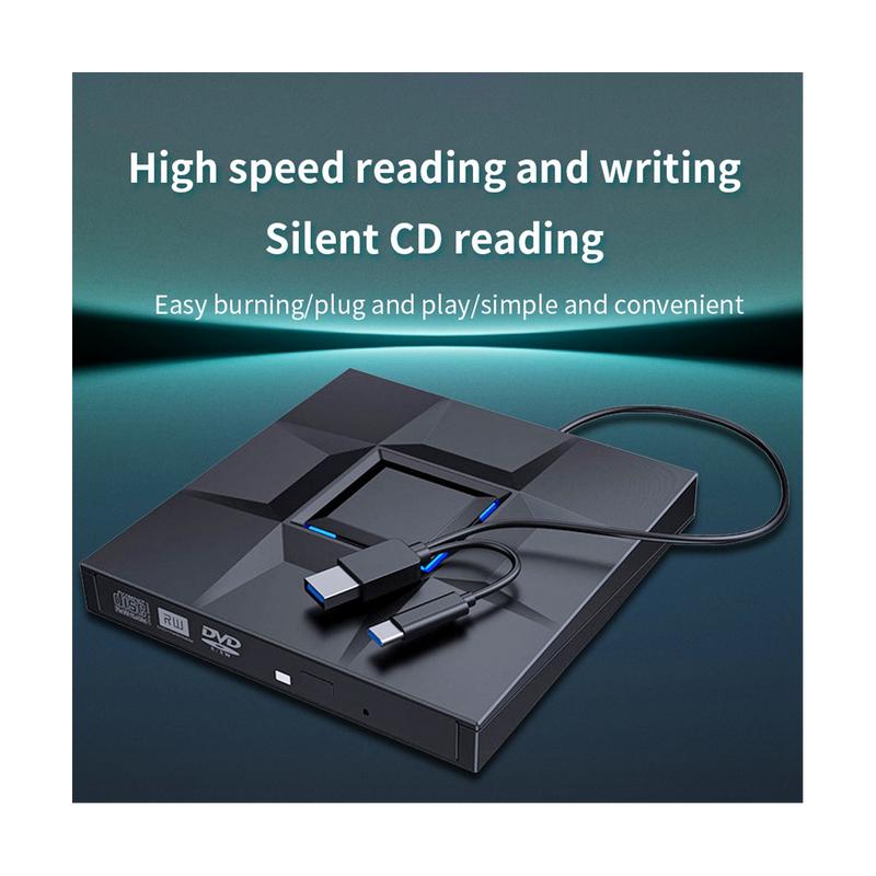 External CD and DVD Player Game Burner DVD External USB 3.0 Type C CD Writer Reader for PC Laptop Desktop 1