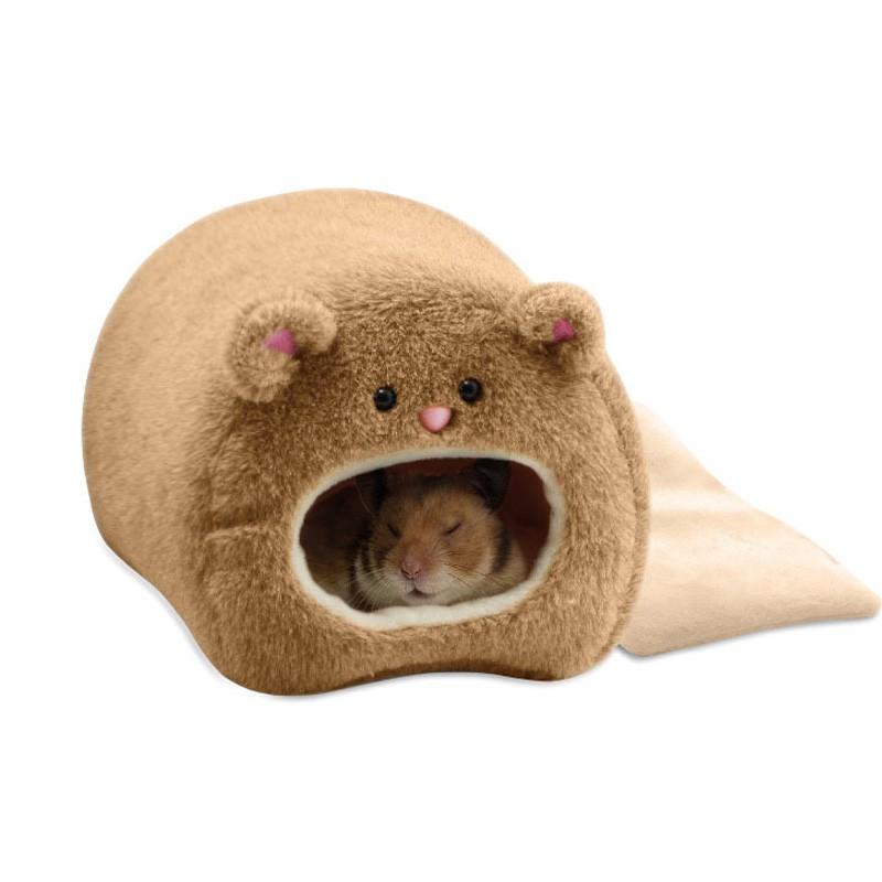 View of Golden silk bear warm bedroom cute bear cub cotton nest hamster ...