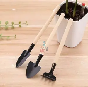 Sekop Garpu Cangkul Mini Set 3in1 Garden Tool Set Alat Scoop  Alat Berkebun Taman Tanaman Besi Kayu