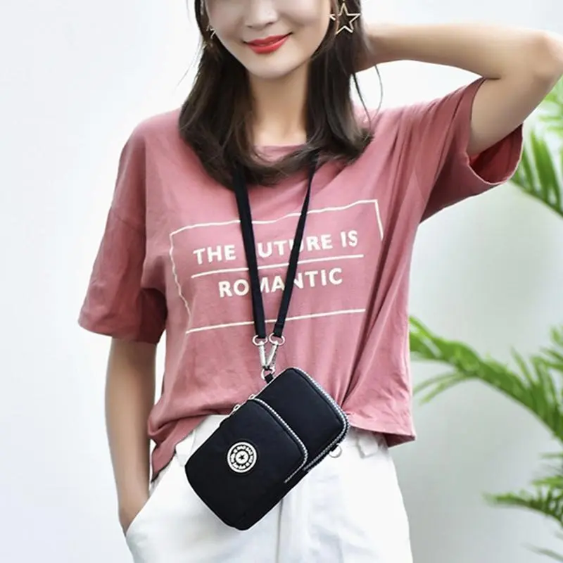 Túi Đeo Chéo, Túi Đựng Điện Thoại Di Động Dành Cho Nữ, Kiểu Cổ Yếm, Đeo Cổ, Chạy Bộ Dọc, Ví Đựng Xu, Có Thể Dùng Làm Ví Đeo Tay
