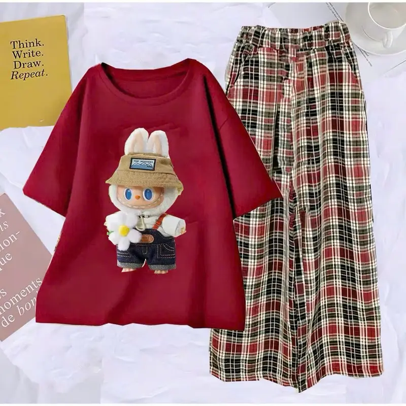 SÉT bộ áo thun quần dài CAPPYBARA LABUBU dành cho bé gái đủ size 9-45 kg chất liệu vải mềm mịn thoáng mát mã 876 0