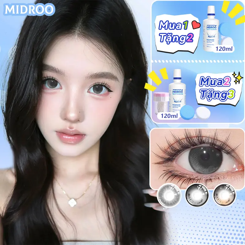 [Mua 1 Tặng 2] Labonita Kính áp tròng 0-6 Độ Lens 1 Năm Magic Girl 14.xmm Lens With 120ml Solution for cô gái