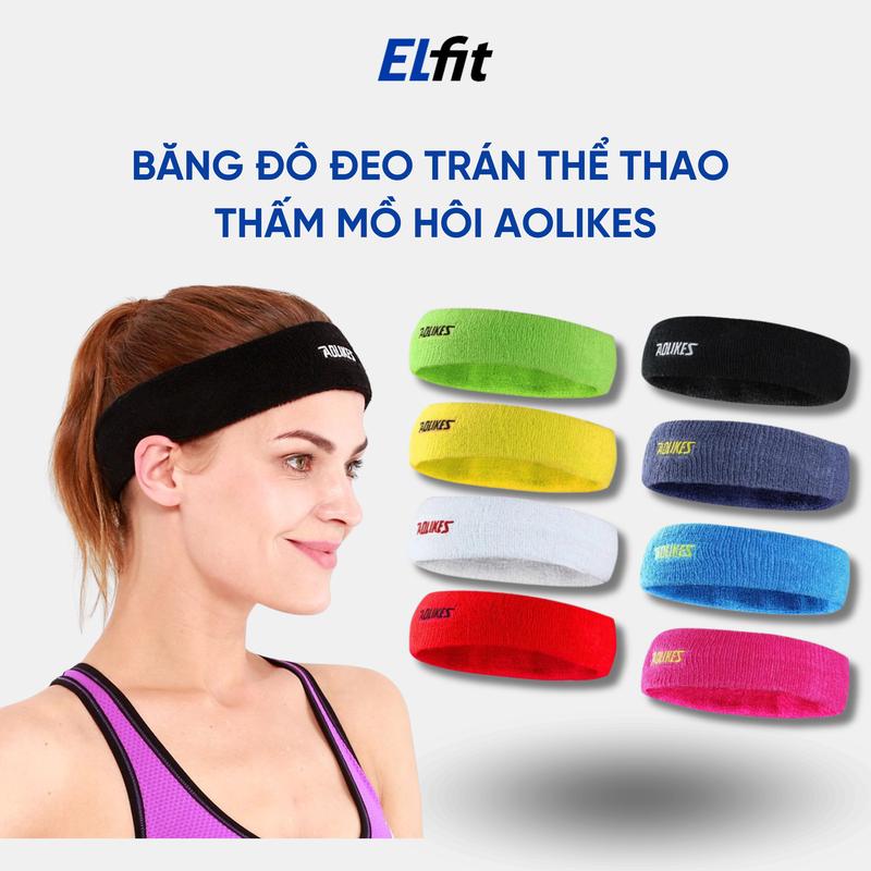 Băng Đô Thể Thao Aolikes Sport A-2108 Nam Nữ Chất Liệu Tơ Cao Su Sợi Bông Thấm Mồ Hôi Băng Đô Đeo Trán